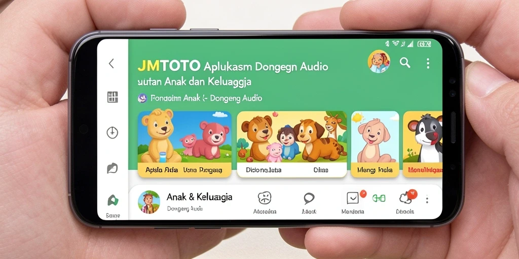 Antarmuka JMTOTO yang user-friendly untuk mendengarkan dongeng audio.