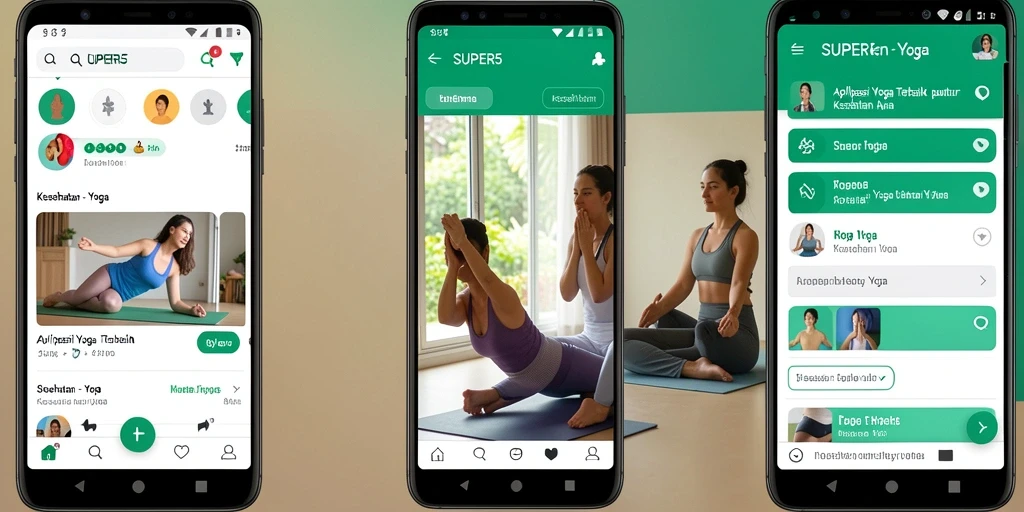 Antarmuka SUPER5 yang intuitif dan ramah pengguna untuk meditasi dan Yoga.