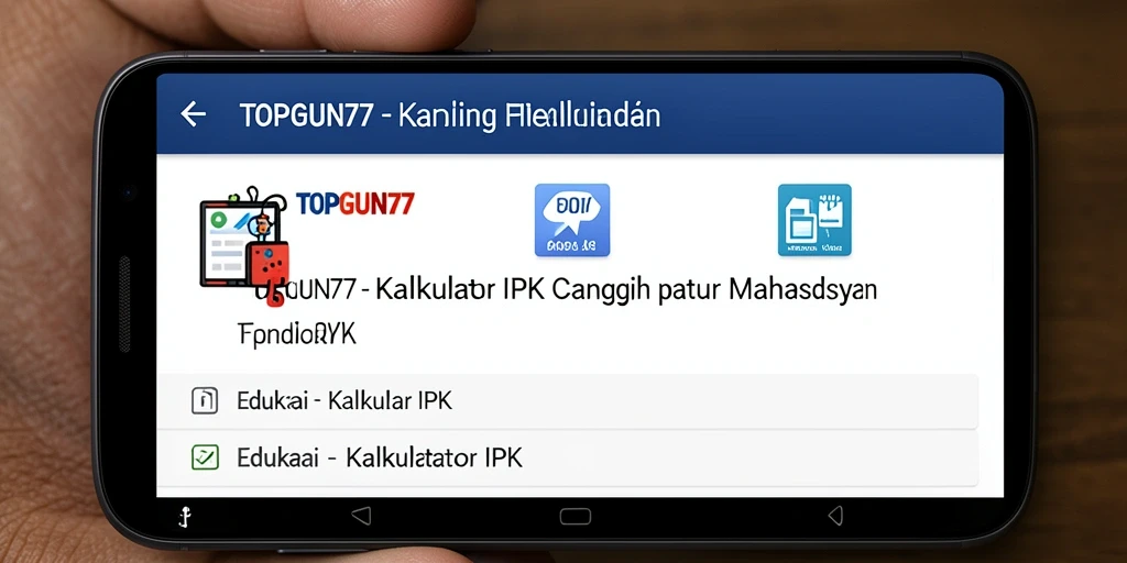 Antarmuka aplikasi TOPGUN77 yang user-friendly untuk kalkulasi IPK.